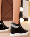 Wedge sneakers - stilvolle damen high-top schuhe mit reissverschluss-detaillierung